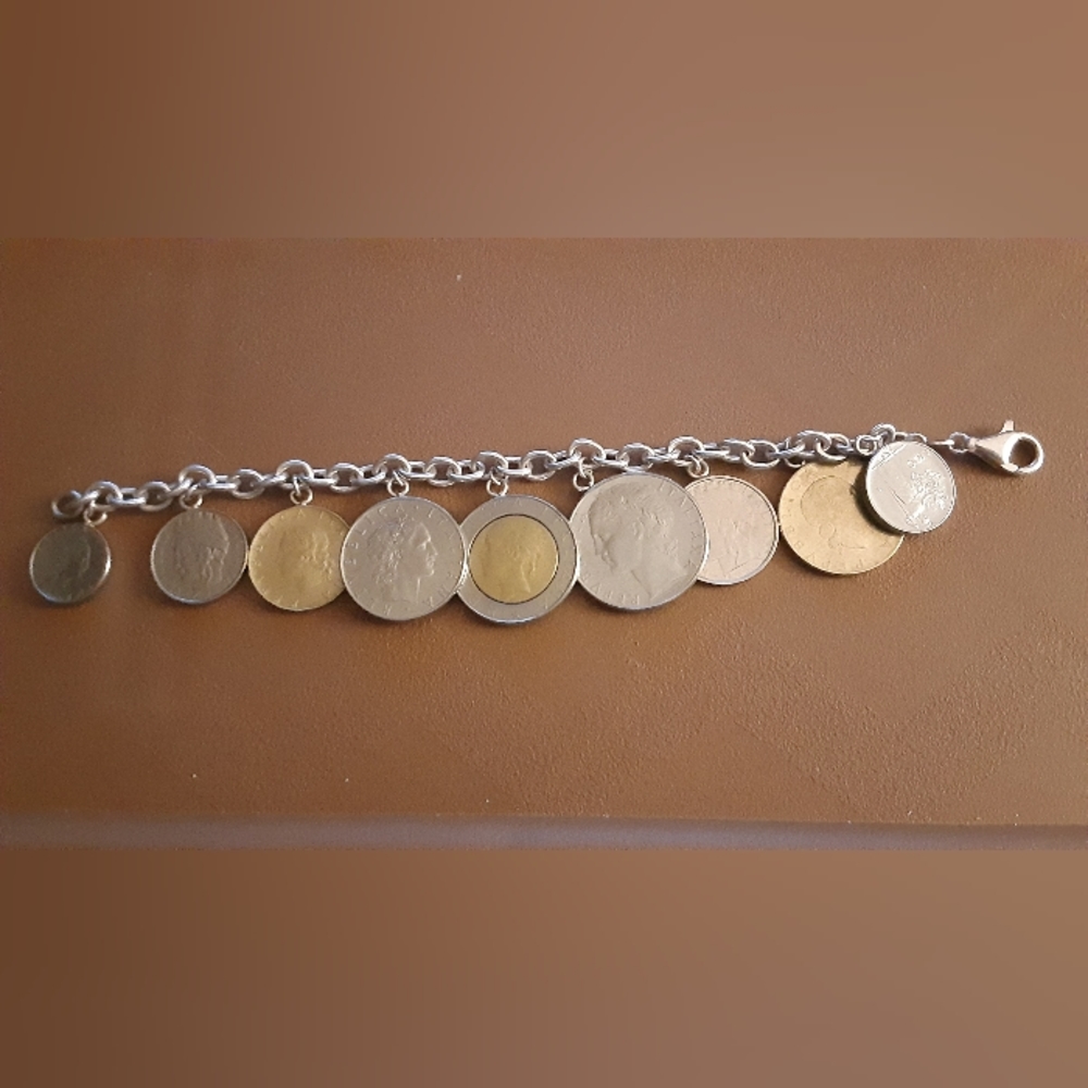 Vintage Milor Coin Bracelet Italy 925